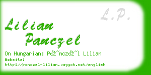 lilian panczel business card